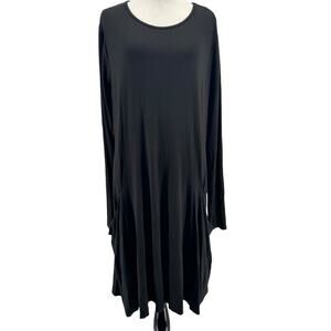 Betabrand Women's Black Long Sleeve Jersey Travel Dress Size Large